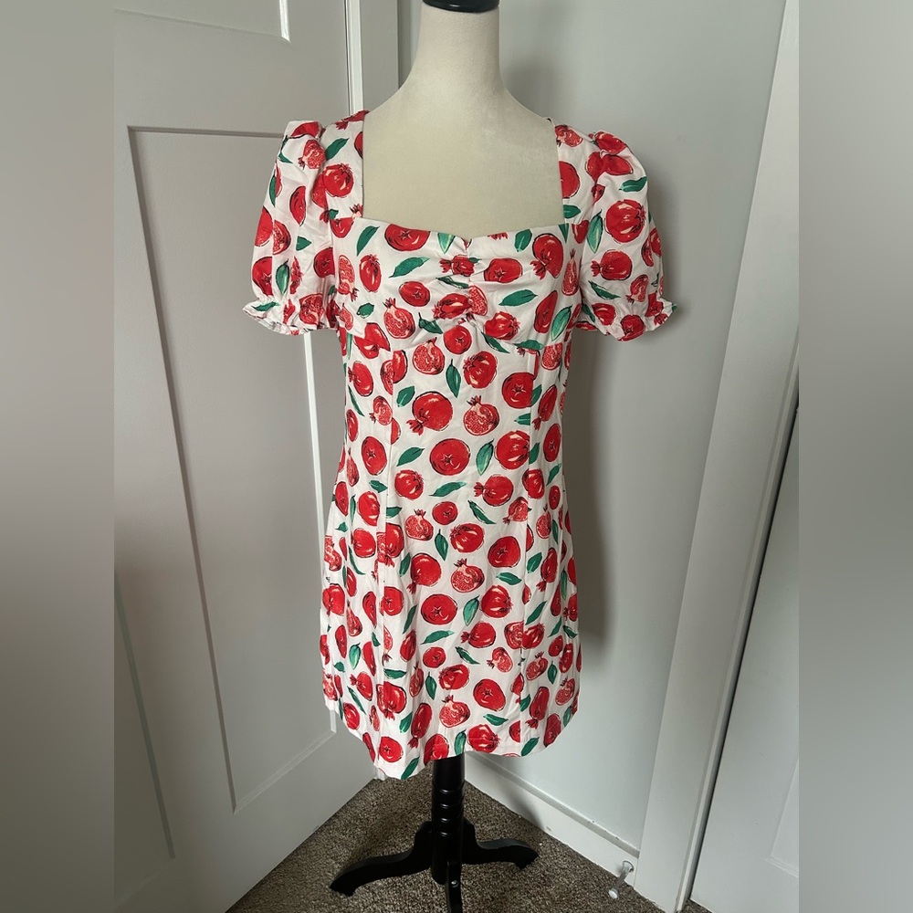 SHEIN Mini Dress with bright pomegranate pattern